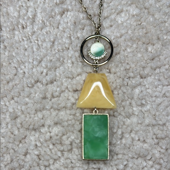 LOFT Gold and Green Necklace - Picture 3 of 6